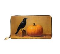 JDFHGNU Blackbird - Portefeuille pour femme - Motif citrouille - Longue pochette - Porte-monnaie de voyage - Noir - Taille unique, Noir , Taille unique