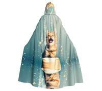 JDFHGNU Cape à capuche unisexe pour adulte, cape de sorcière, Halloween, fête de Noël, motif chat