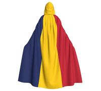 JDFHGNU Cape à capuche unisexe pour adulte, cape de sorcière, Halloween, fête de Noël, motif drapeau du Tchad