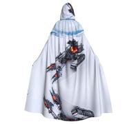 JDFHGNU Cape à capuche unisexe pour adulte, cape de sorcière, Halloween, fête de Noël, motif voiture dans la neige