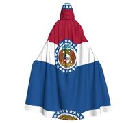 JDFHGNU Cape à capuche unisexe pour adulte, cape de sorcière, Halloween, fête de Noël, motifs drapeau de l'État du Missouri