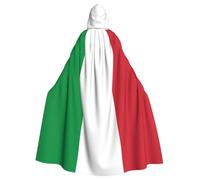 JDFHGNU Cape à capuche unisexe pour adulte, cape de sorcière, Halloween, fête de Noël, motifs drapeau italien