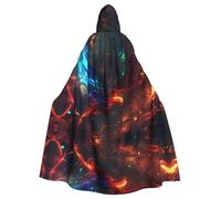 JDFHGNU Cape à capuche unisexe pour adulte, cape de sorcière, Halloween, fête de Noël, motifs phénix colorés