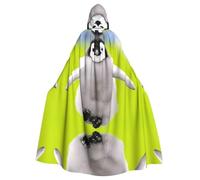 JDFHGNU Cape à capuche unisexe pour adulte, cape de sorcière, Halloween, fête de Noël, motifs pingouin potelés