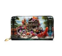 JDFHGNU Chalet By The Sea - Portefeuille pour femme - Longue pochette - Porte-cartes de crédit - Porte-monnaie de voyage - Noir - Taille unique, Noir , Taille unique