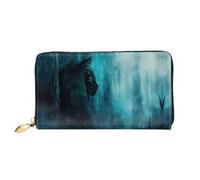JDFHGNU Chat avec motif épée, portefeuille pour femme, portefeuille à longue pochette, porte-carte de crédit, porte-monnaie de voyage, noir, taille unique, Noir , Taille unique