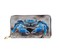JDFHGNU Grand motif crabe vert, portefeuille pour femme, portefeuille à longue pochette, porte-cartes de crédit, porte-monnaie de voyage, noir, taille unique, Noir , Taille unique
