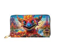 JDFHGNU Grand motif dragon à grande bouche, portefeuille pour femme, portefeuille à longue pochette, porte-cartes de crédit, porte-monnaie de voyage, noir, taille unique, Noir , Taille unique