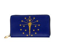 JDFHGNU Indiana State Flag Pattern Women Wallet, Long Clutch Wallet, Credit Card Holder Wallet, Travel Coin Purse Black, One Size, Noir , Taille unique
