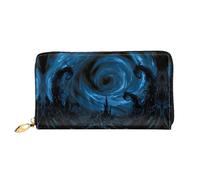 JDFHGNU Motif Air Vortex, portefeuille pour femme, portefeuille à longue pochette, porte-cartes de crédit, porte-monnaie de voyage, noir, taille unique, Noir , Taille unique