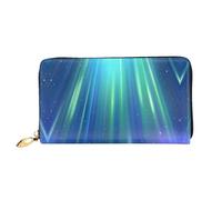 JDFHGNU Motif aurore boréale bleue, portefeuille pour femme, longue pochette, porte-cartes de crédit, porte-monnaie de voyage, noir, taille unique, Noir , Taille unique