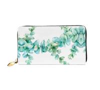 JDFHGNU Motif branches de feuilles de baies - Portefeuille pour femme - Portefeuille long - Porte-cartes de crédit - Porte-monnaie de voyage - Noir - Taille unique, Noir , Taille unique