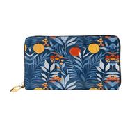 JDFHGNU Motif branches et feuilles, portefeuille pour femme, portefeuille à longue pochette, porte-cartes de crédit, porte-monnaie de voyage, noir, taille unique, Noir , Taille unique