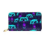 JDFHGNU Motif Bunch Of Roaring Bears Portefeuille pour femme Portefeuille long Pochette portefeuille porte-cartes de crédit Porte-monnaie de voyage Noir Taille unique, Noir , Taille unique