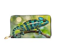 JDFHGNU Motif caméléon sur branche, portefeuille pour femme, portefeuille à longue pochette, porte-monnaie de voyage, noir, taille unique, Noir , Taille unique