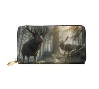 JDFHGNU Motif cerf sous un arbre, portefeuille pour femme, portefeuille à longue pochette, porte-cartes de crédit, porte-monnaie de voyage, noir, taille unique, Noir , Taille unique
