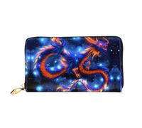 JDFHGNU Motif dragon bleu, portefeuille pour femme, portefeuille à longue pochette, porte-cartes de crédit, porte-monnaie de voyage, noir, taille unique, Noir , Taille unique