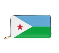 JDFHGNU Motif drapeau de Djibouti, portefeuille pour femme, portefeuille à longue pochette, porte-cartes de crédit, porte-monnaie de voyage, noir, taille unique, Noir , Taille unique