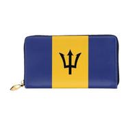JDFHGNU Motif drapeau de la Barbade, portefeuille pour femme, portefeuille à longue pochette, porte-cartes de crédit, porte-monnaie de voyage, noir, taille unique, Noir , Taille unique