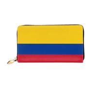 JDFHGNU Motif drapeau de la Colombie, portefeuille pour femme, portefeuille à longue pochette, porte-cartes de crédit, porte-monnaie de voyage, noir, taille unique, Noir , Taille unique