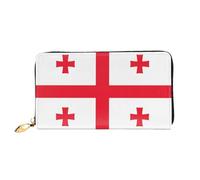 JDFHGNU Motif drapeau de la Géorgie - Portefeuille pour femme - Longue pochette - Porte-monnaie de voyage - Noir - Taille unique, Noir , Taille unique