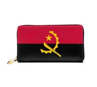 JDFHGNU Motif drapeau de l'Angola, portefeuille pour femme, portefeuille à longue pochette, porte-cartes de crédit, porte-monnaie de voyage, noir, taille unique, Noir , Taille unique