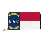 JDFHGNU Motif drapeau du Dakota du Nord, portefeuille pour femme, portefeuille à longue pochette, porte-monnaie de voyage, noir, taille unique, Noir , Taille unique