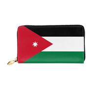 JDFHGNU Motif drapeau jordanien, portefeuille pour femme, portefeuille à longue pochette, porte-monnaie de voyage, noir, taille unique, Noir , Taille unique