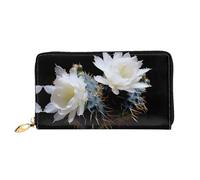JDFHGNU Motif fleur de cactus, portefeuille pour femme, portefeuille à longue pochette, porte-cartes de crédit, porte-monnaie de voyage, noir, taille unique, Noir , Taille unique