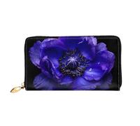 JDFHGNU Motif fleur de lotus bleu, portefeuille pour femme, portefeuille à longue pochette, porte-monnaie de voyage, noir, taille unique, Noir , Taille unique