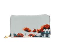 JDFHGNU Motif fleurs rouges en fleurs, portefeuille pour femme, longue pochette, porte-monnaie de voyage, noir, taille unique, Noir , Taille unique