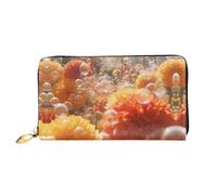 JDFHGNU Motif hortensia à bulles, portefeuille pour femme, portefeuille à longue pochette, porte-cartes de crédit, porte-monnaie de voyage, noir, taille unique, Noir , Taille unique