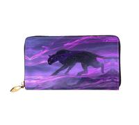 JDFHGNU Motif léopard noir, portefeuille pour femme, longue pochette, porte-cartes de crédit, porte-monnaie de voyage, noir, taille unique, Noir , Taille unique