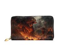 JDFHGNU Motif monstre de bataille, portefeuille pour femme, portefeuille à longue pochette, porte-cartes de crédit, porte-monnaie de voyage, noir, taille unique, Noir , Taille unique