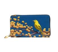 JDFHGNU Motif oiseau jaune, portefeuille pour femme, portefeuille à longue pochette, porte-cartes de crédit, porte-monnaie de voyage, noir, taille unique, Noir , Taille unique
