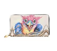 JDFHGNU Motif oiseau patriarche dessin animé, portefeuille pour femme, portefeuille long pochette, porte-cartes de crédit, porte-monnaie de voyage, noir, taille unique, Noir , Taille unique