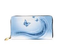 JDFHGNU Motif papillon bleu, portefeuille pour femme, longue pochette, porte-monnaie de voyage, noir, taille unique, Noir , Taille unique