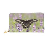 JDFHGNU Motif papillon noir, portefeuille pour femme, longue pochette, porte-monnaie de voyage, noir, taille unique, Noir , Taille unique