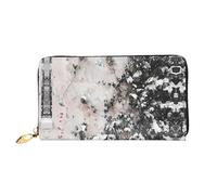 JDFHGNU Motif tigre rampant après la neige, portefeuille pour femme, portefeuille à longue pochette, porte-carte de crédit, porte-monnaie de voyage, noir, taille unique, Noir , Taille unique