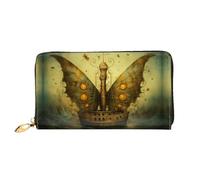 JDFHGNU Motif voile de papillon, portefeuille pour femme, portefeuille à longue pochette, porte-cartes de crédit, porte-monnaie de voyage, noir, taille unique, Noir , Taille unique