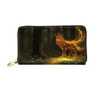 JDFHGNU Mystérieux motif renard à neuf queues pour femme, portefeuille long, porte-cartes de crédit, porte-monnaie de voyage, noir, taille unique, Noir , Taille unique