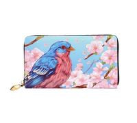 JDFHGNU Oiseau sur motif floral, portefeuille pour femme, portefeuille à longue pochette, porte-cartes de crédit, porte-monnaie de voyage, noir, taille unique, Noir , Taille unique