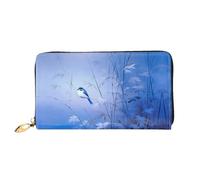 JDFHGNU Oiseau sur une branche de roseau, portefeuille pour femme, portefeuille à longue pochette, porte-carte de crédit, porte-monnaie de voyage, noir, taille unique, Noir , Taille unique