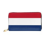 JDFHGNU Portefeuille pour femme avec motif drapeau néerlandais, portefeuille à longue pochette, porte-cartes de crédit, porte-monnaie de voyage, noir, taille unique, Noir , Taille unique