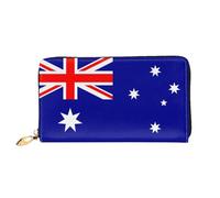 JDFHGNU Portefeuille pour femme, motif drapeau australien, portefeuille à longue pochette, porte-monnaie de voyage, noir, taille unique, Noir , Taille unique