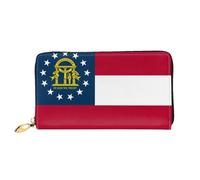 JDFHGNU Portefeuille pour femme - Motif drapeau de la Géorgie - Longue pochette - Porte-monnaie de voyage - Noir - Taille unique, Noir , Taille unique