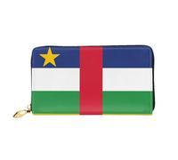 JDFHGNU Portefeuille pour femme, motif drapeau de l'Afrique centrale, portefeuille à longue pochette, porte-cartes de crédit, porte-monnaie de voyage, noir, taille unique, Noir , Taille unique