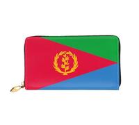 JDFHGNU Portefeuille pour femme, motif drapeau érythréen, portefeuille à longue pochette, porte-monnaie de voyage, noir, taille unique, Noir , Taille unique