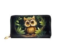 JDFHGNU Portefeuille pour femme, motif hibou aux gros yeux, portefeuille à longue pochette, porte-monnaie de voyage, noir, taille unique, Noir , Taille unique