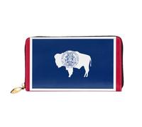 JDFHGNU Wyoming State Flag Pattern Women Wallet, Long Clutch Wallet, Credit Card Holder Wallet, Travel Coin Purse , Black Size One Size, Noir , Taille unique